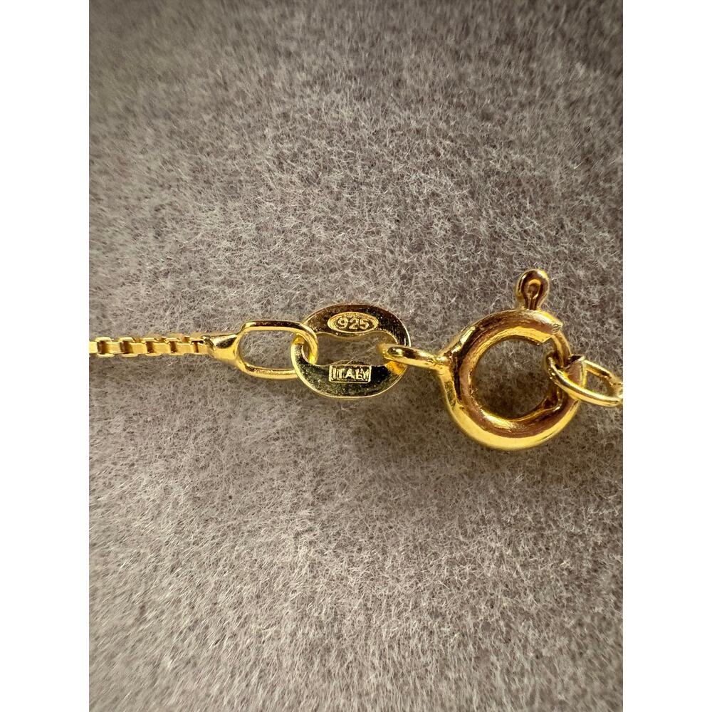 .15ct Moissanite Flamingo Necklace, Vermeil Gold filled 925 - Picture 6 of 6